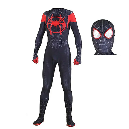 Fantasia Cosplay Homem Aranha Miles Morales - Adulto