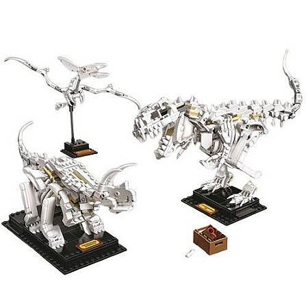 Kit de Blocos: 3 Modelos Fósseis de Dinossauros