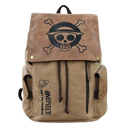 Mochila Escolar Premium Luffy One Piece em Lona Reforçada