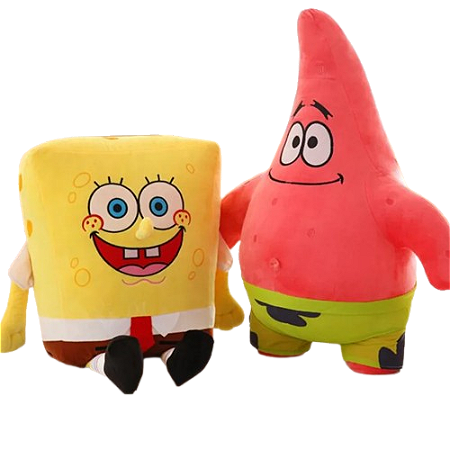 Pelúcias Patrick Estrela e Bob Esponja 35 CM