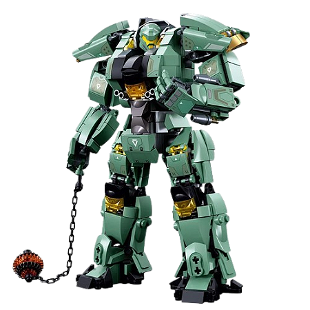 Robô de Batalha 23cm Green Warrior - Blocos de Montar
