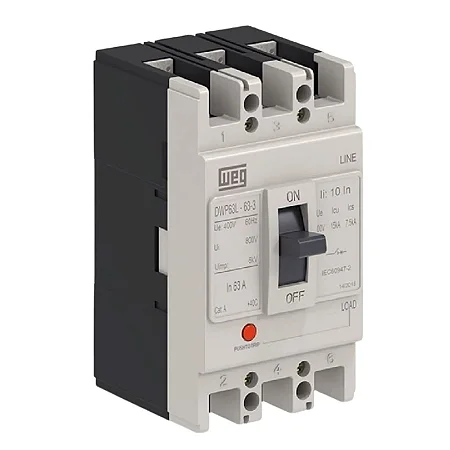 Disjuntor Weg DWP Tripolar Caixa Moldada 63A