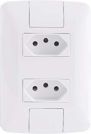Conjunto 2 Tomadas 2P+T 10A/250V 4x2 Aria Branco Kit 10 un