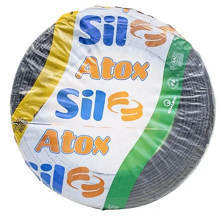 Cabo Flexível Sil Atox 1,5mm²/ 2,5mm²/4 mm²/6mm² 750V 100 Metros