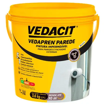Tinta Impermeabilizante Vedacit Parede Branco Vedapren 3,6 L Vedacit