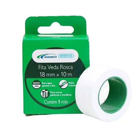 Fita Veda Rosca Amanco 18mm x 10m Kit