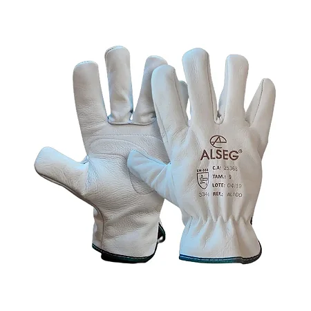 Luva Alseg Vaqueta Petroleira Branco Tam 9 Ca25368