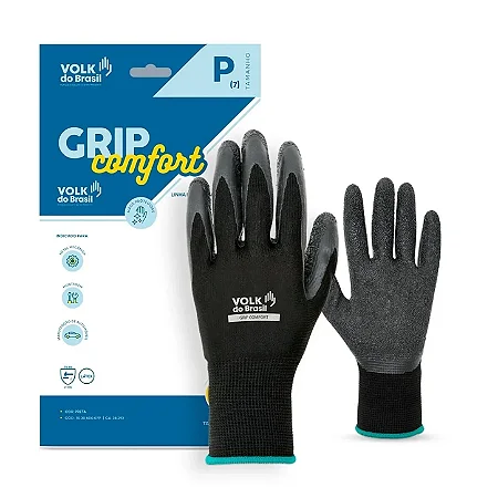 Luva Segurança Volk Grip Comfort Preto