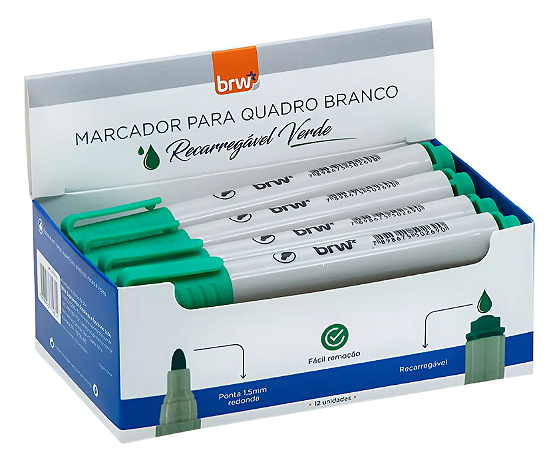 Quadro Branco Ponta Redonda Verde BRW