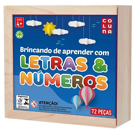 Jogo Brincando De Aprender Com Letras E Números 72 Peças Coluna - Pais & Filhos