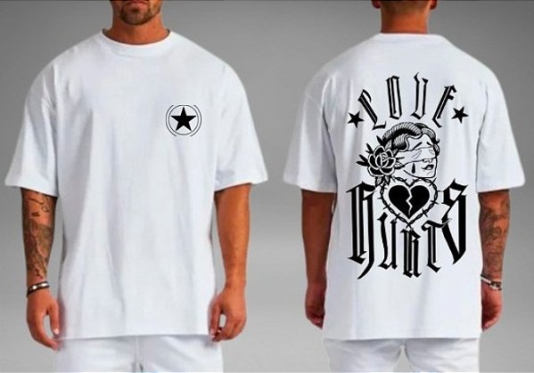 Camiseta Masculina Oversized Love Hurts