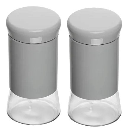 Kit 2 Porta Mantimento Tempero Branco Vidro 135ml Wolff Branco