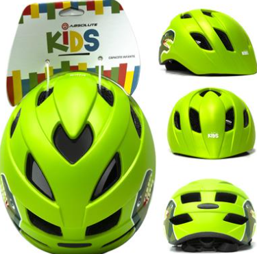CAPACETE ABSOLUTE KIDS ROLL VERDE DINOSSAURO