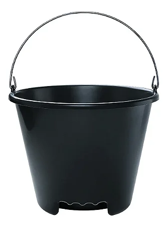 Balde 12 Litros com Alça de Ferro Preto