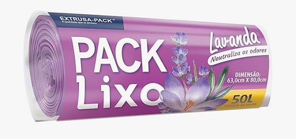 Saco De Lixo PACK LIXO Lavanda Pia e Banheiro 50 litros - Sacos de lixo perfumados que neutralizam o odor
