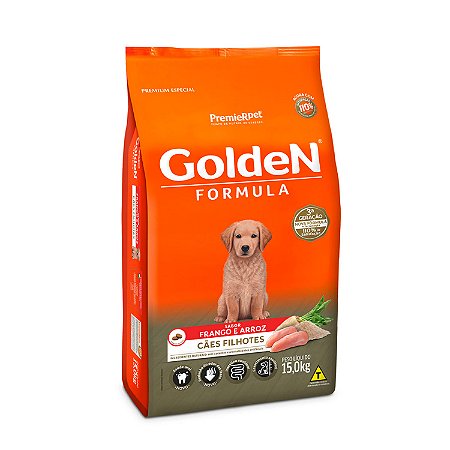 Ração Golden Fórmula para Cães Filhote Sabor Frango e Arroz 15Kg