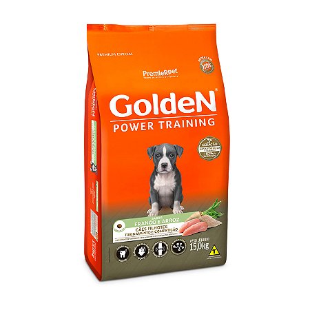 Ração Golden Power Training para Cães Filhotes Sabor Frango e Arroz - 15kg