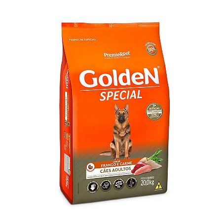 Ração Golden Special para Cães Adultos Sabor Frango e Carne 15kg ou 20kg