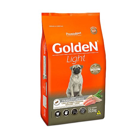 Ração Golden Fórmula Light Mini Bits para Cães Adultos de Porte Pequeno Sabor Frango e Arroz 10kg