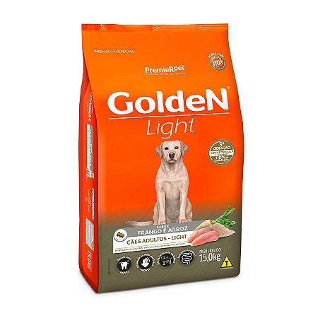 Ração Golden Fórmula Light para Cães Adultos - 15kg