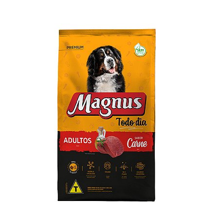 Ração Magnus Todo Dia para Cães Adultos Sabor Carne 15kg ou 20kg