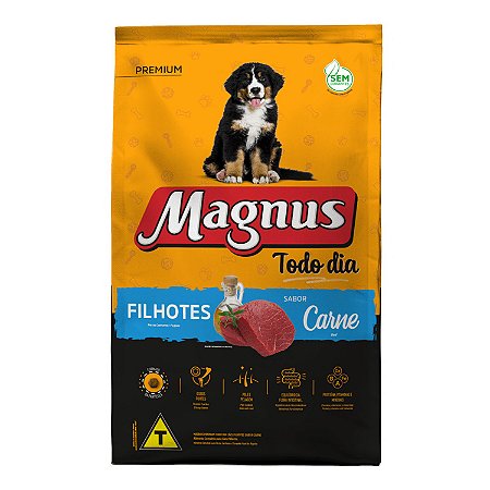 Ração Magnus Todo Dia Cães Filhotes Carne 10 kg e 20kg