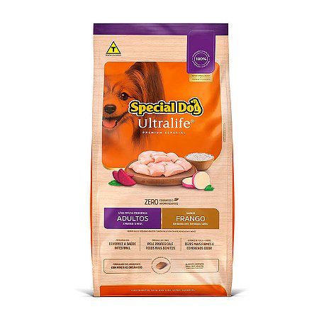 Ração Special Dog Ultralife para Cães Adultos Raças Pequenas Sabor Frango e Arroz 15kg ou 20kg