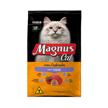 Ração Magnus Cat Sabor Carne para Gatos Adultos Castrados 10kg