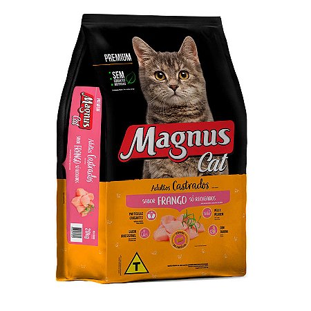 Ração Seca Magnus Cat Frango para Gatos Adultos Castrados 10kg