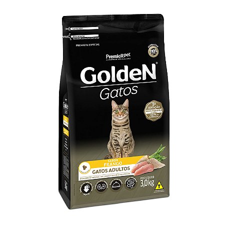 Ração Golden para Gatos Adultos Sabor Frango 10kg