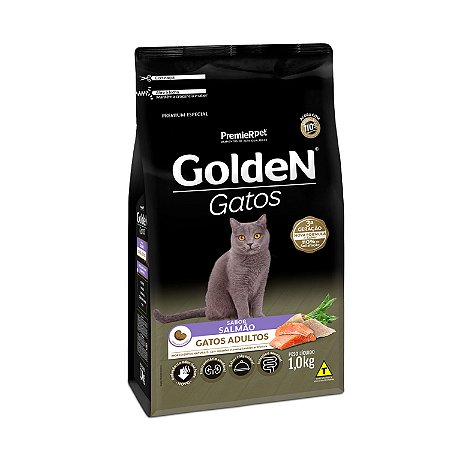 Ração Golden para Gatos Adultos Sabor Salmão 10kg
