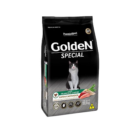 Ração Golden Special para Gatos Castrados Sabor Frango e Carne 10kg