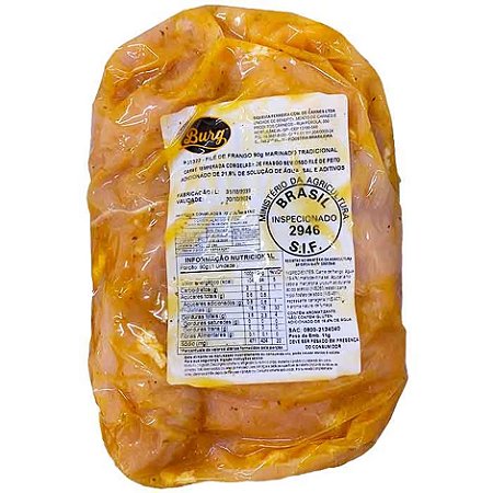 Filé de Frango Marinado Congelado Iqf Burg 90g