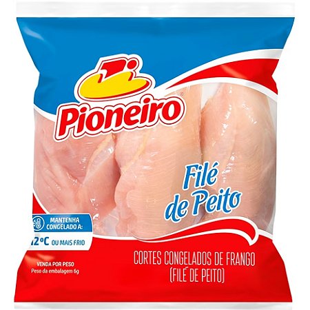 Filé de Meio Peito de Frango Congelado Pioneiro Kg / Forn. Classe D - Caixa 18 Kg