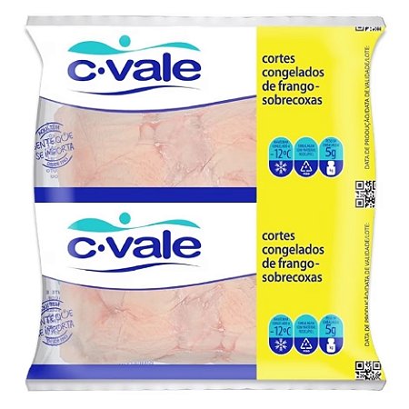 Sobrecoxa de Frango Com Osso Congelada C. Vale - Caixa 18 Kg