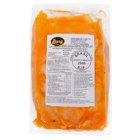 Filé de Peito de Frango Marinado Congelado Burg 130g - Caixa 10,92 Kg
