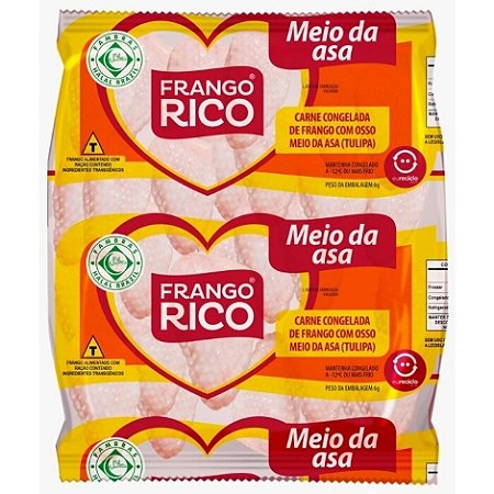 Frango Meio da Asa Congelado Rico - Caixa 20 Kg