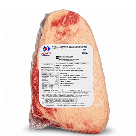 Picanha Bovina Argentina Pilotti Congelada 1,3 à 1,6Kg / Forn. Classe D - Caixa 24 Kg