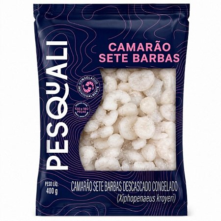 Camarão 7 Barbas Descascado Congelado Pesquali 400g - Caixa 16 Kg