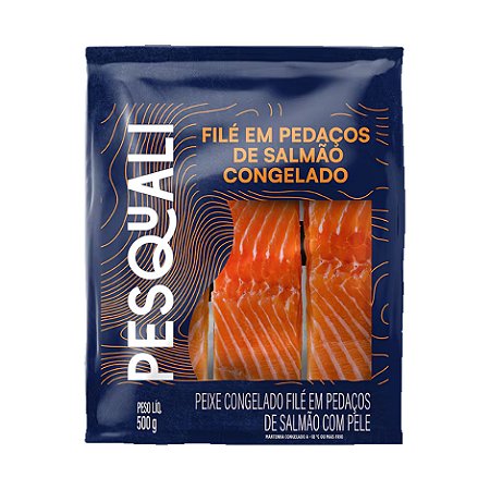 Porção de Salmão Congelado Pesquali 500g - Caixa 15 Kg