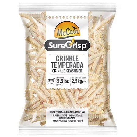 Batata Surecrisp Crinkle Congelado Mcca N 2,5kg / Forn. Classe D - Caixa 10 Kg