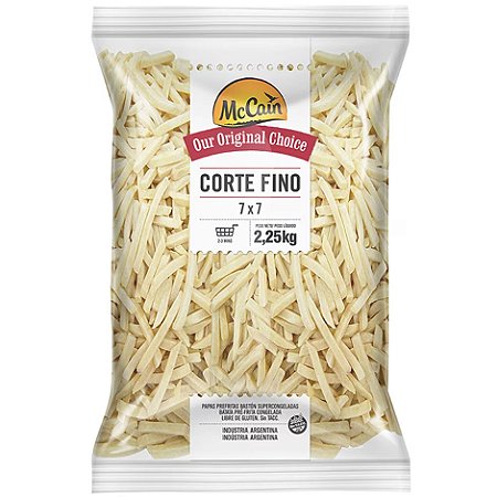 Batata 7Mm Corte Fino Congelado Mccain N 2,25kg / Forn. Classe D - Caixa 18 Kg
