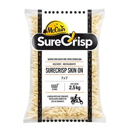 Batata 7Mm Surecrisp Skin On Congelado Mc 2,5kg / Forn. Classe D - Caixa 15 Kg