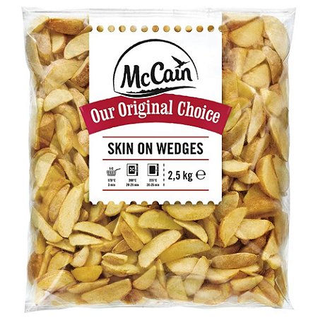 Batata Pré Frita Wedges Rústica Congelada Mccain 2,5kg / Forn. Classe D - Caixa 12,5 Kg