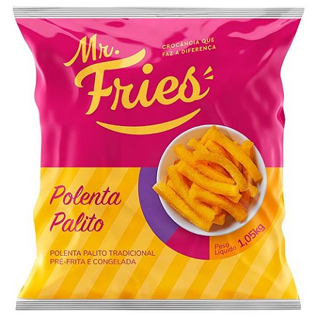 Polenta Pré Frita Palito Congelada Iqf Mr. Fries 1,05kg / Forn. Classe D - Caixa 12 unidades