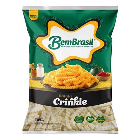 Batata 12mm Crinkle Congelado Bem Brasil 1,05kg / Forn. Classe D - Caixa 12,6 Kg