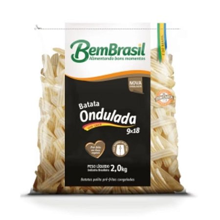 Batata 9X18Mm Ondulada Congelado Bem Brasil 2kg / Forn. Classe D - Caixa 14 Kg