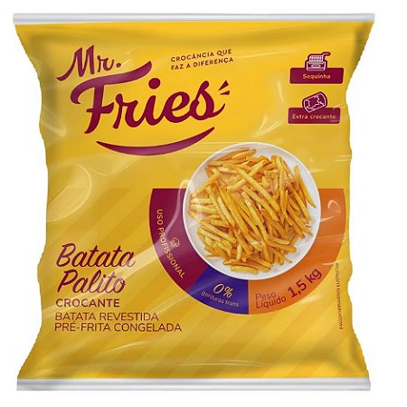 Batata 9Mm Crocante Congelado Mr Fries 1,5kg / Forn. Classe D - Caixa 12 Kg