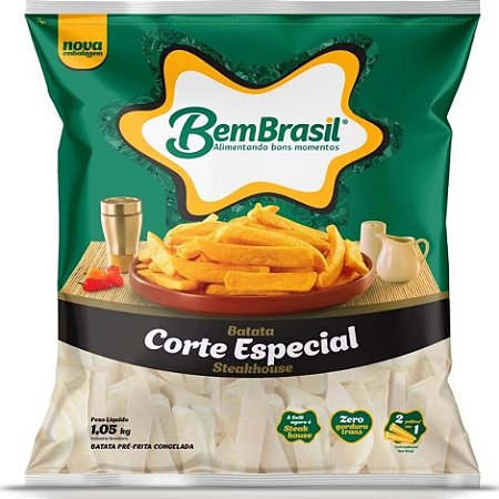 Batata 9X18Mm Steakhouse Congelado Bem Brasil 1,05kg / Forn. Classe D - Caixa 14,7 Kg
