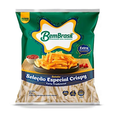 Batata 9Mm Crispy Crocante Bem Brasi 2kg / Forn. Classe D - Caixa 14 Kg